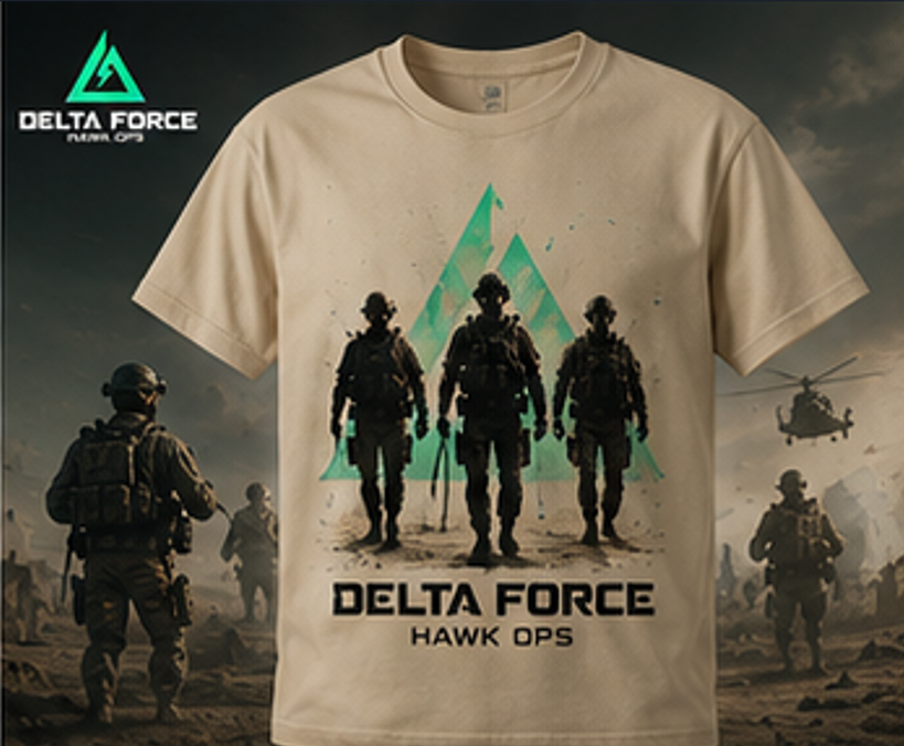 Delta Force Hawk Ops Squad T-Shirt | Tactical Military Gamer Tee