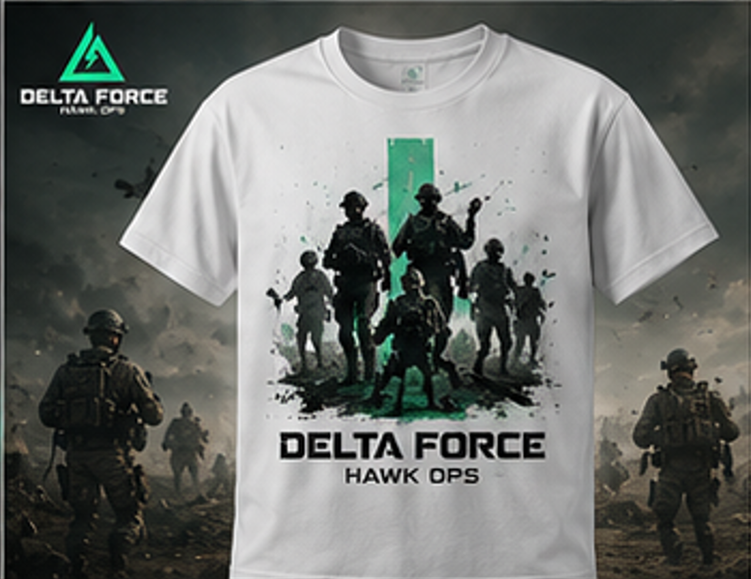 Delta Force Hawk Ops Strike Team T-Shirt | Tactical FPS Gaming Tee