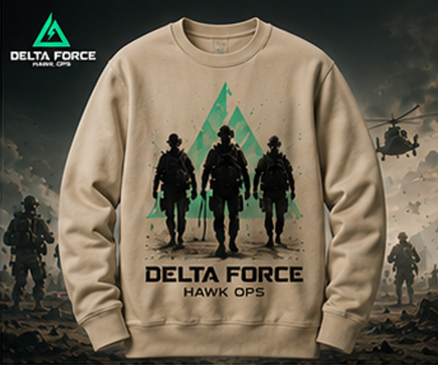 Delta Force Hawk Ops Elite Squad Sweatshirt | Tactical Military Crewneck