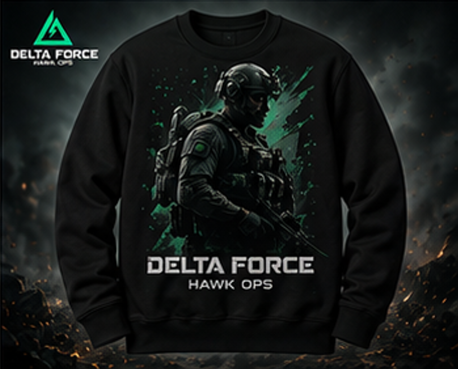 Delta Force Hawk Ops Operator Sweatshirt | Tactical Soldier Crewneck
