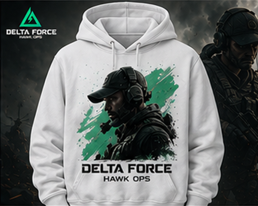 Delta Force Hawk Ops Operator Hoodie | Tactical FPS Gaming Pullover