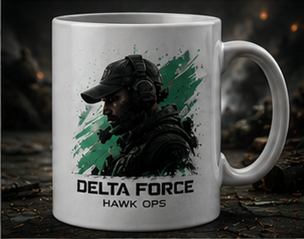 Delta Force Hawk Ops Mug | Tactical Operator Gaming Cup