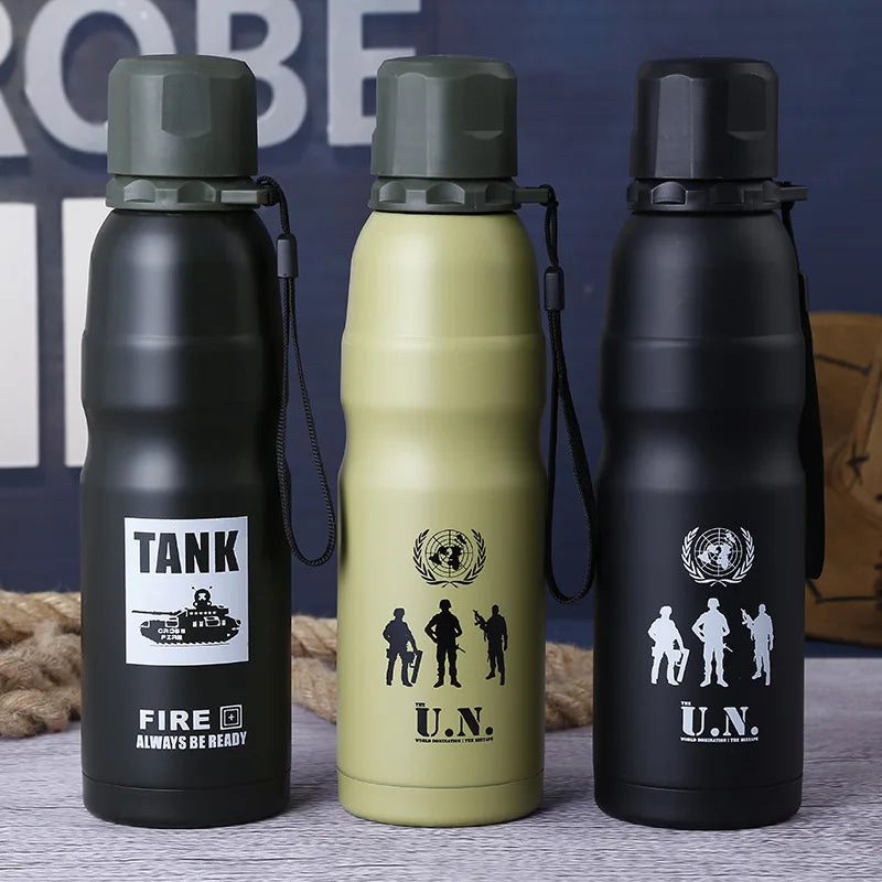 Delta Force Army Men 500 ml Edelstahl-Thermoskanne – tragbare isolierte Reiseflasche