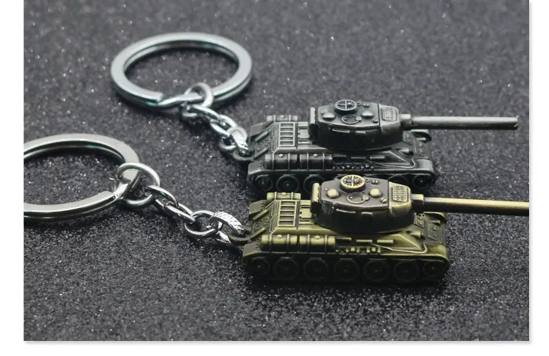Klassischer Panzer-Schlüsselanhänger – von Delta Force Hawk Ops inspirierter bronzefarbener Metall-Schlüsselring