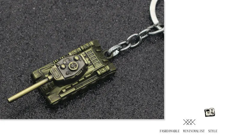Klassischer Panzer-Schlüsselanhänger – von Delta Force Hawk Ops inspirierter bronzefarbener Metall-Schlüsselring
