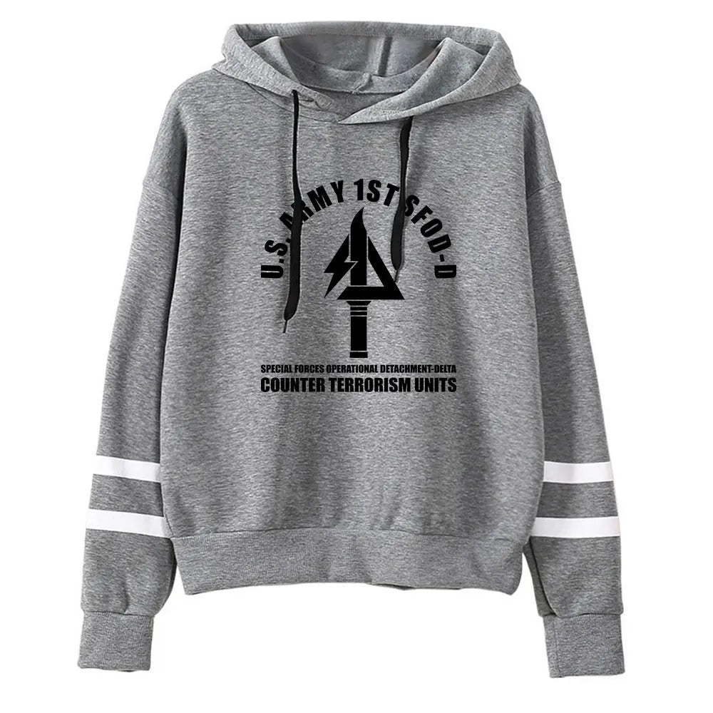 Delta Force Long Sleeve Sweatshirts - Casual Streetwear Pullover Hoodie for Men