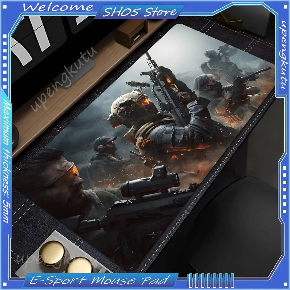 Tapis de souris toutes tailles Delta Force - Tapis de bureau antidérapant pour jeux et bureau Série '' BLACK 4 ''