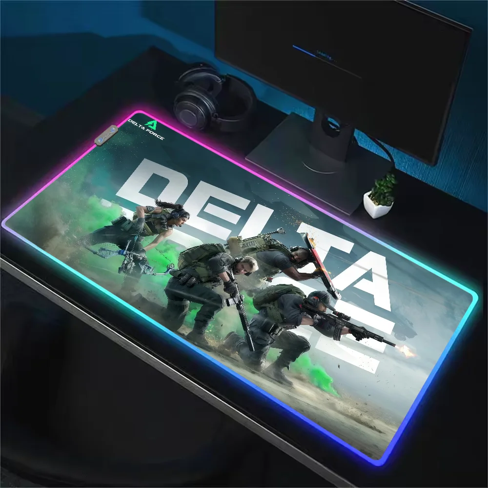 Delta Force RGB LED Gaming Mouse Pad – Large Waterproof Non-Slip Rubber Desk Mat for PC & Office