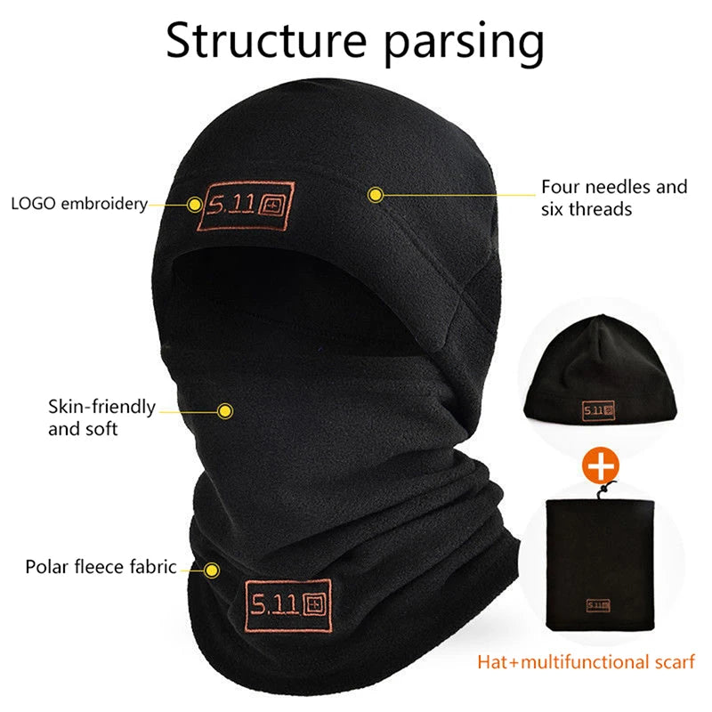 Cagoule polaire d'hiver Delta Force Coral Fleece - Masque thermique pour le visage et cache-cou