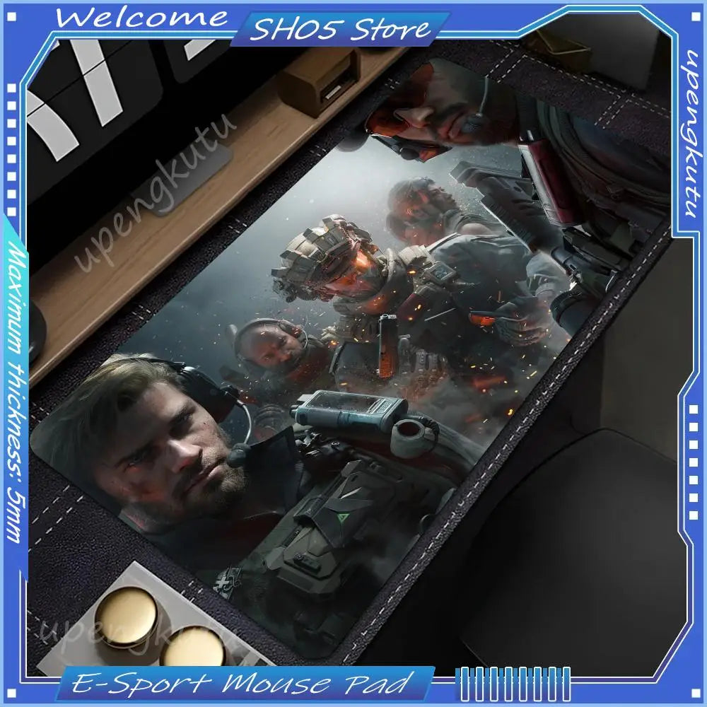Delta Force Mauspad in allen Größen – rutschfeste Gaming- und Büro-Schreibtischunterlage Serie „SCHWARZ 1“