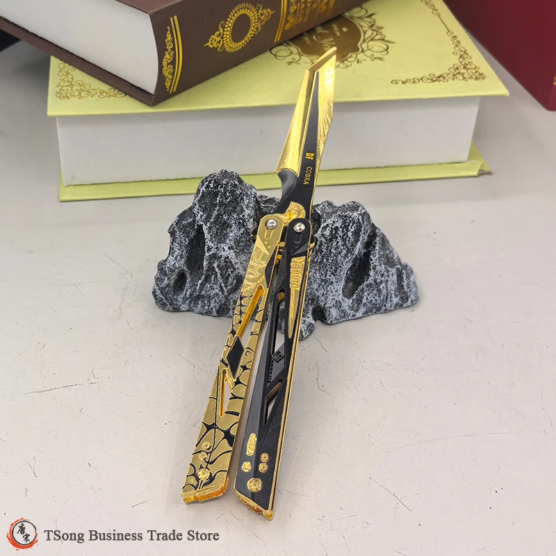 Delta Force Shadow Warrior Butterfly Knife Trainer – 22cm Alloy Practice Weapon Replica & Combat Training Gear