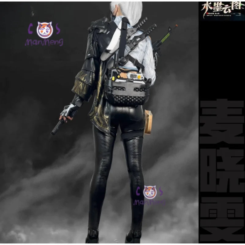 Costume de cosplay May Siu-Man de Delta Force pour Halloween, ensemble d'accessoires sexy en cuir, pantalon, veste, perruque, nouvelle collection