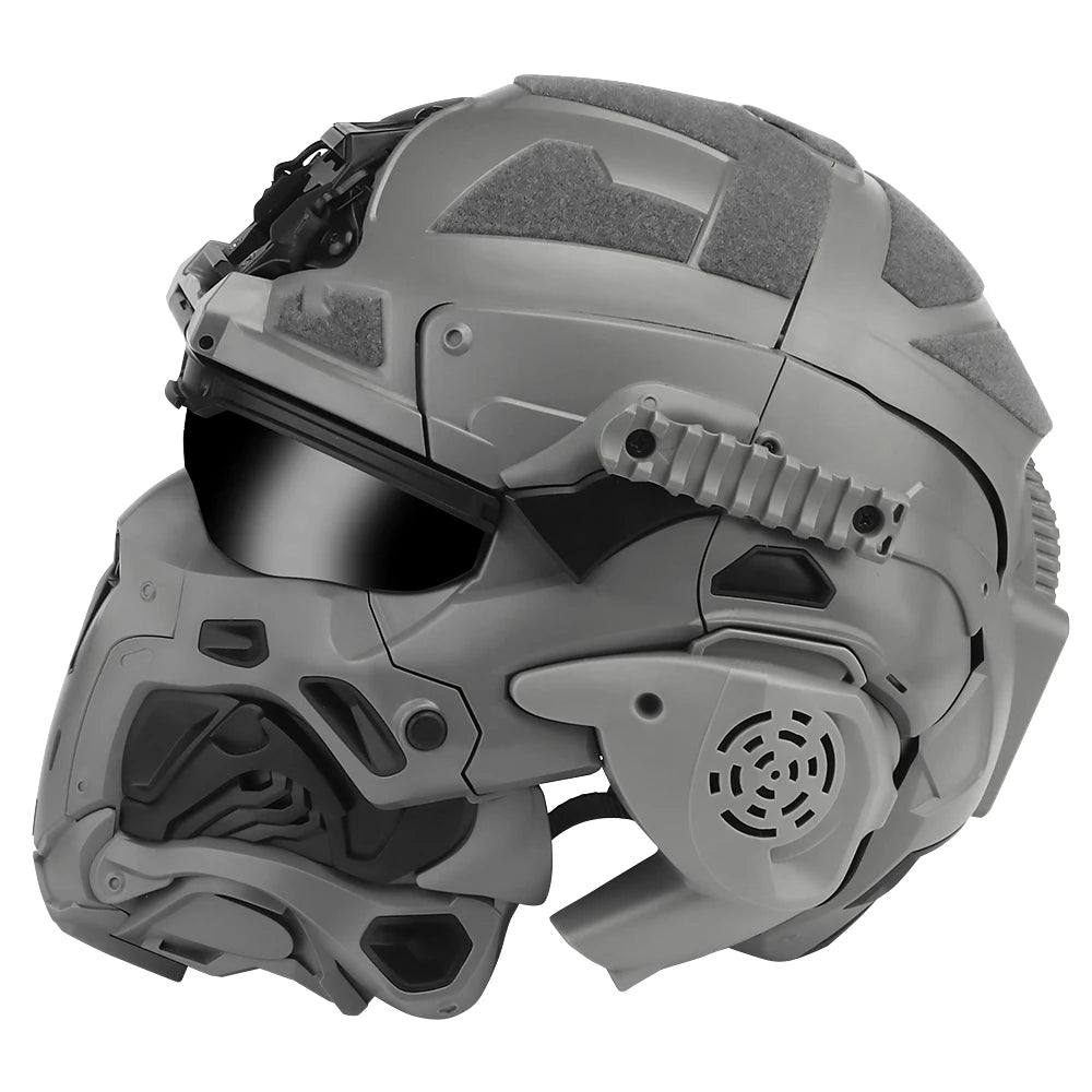 Delta Force Tactical FAST Helmet – Built-in Headset, Anti-Fog Fan, W-Ronin Style, Detachable Mask & Extra Lens