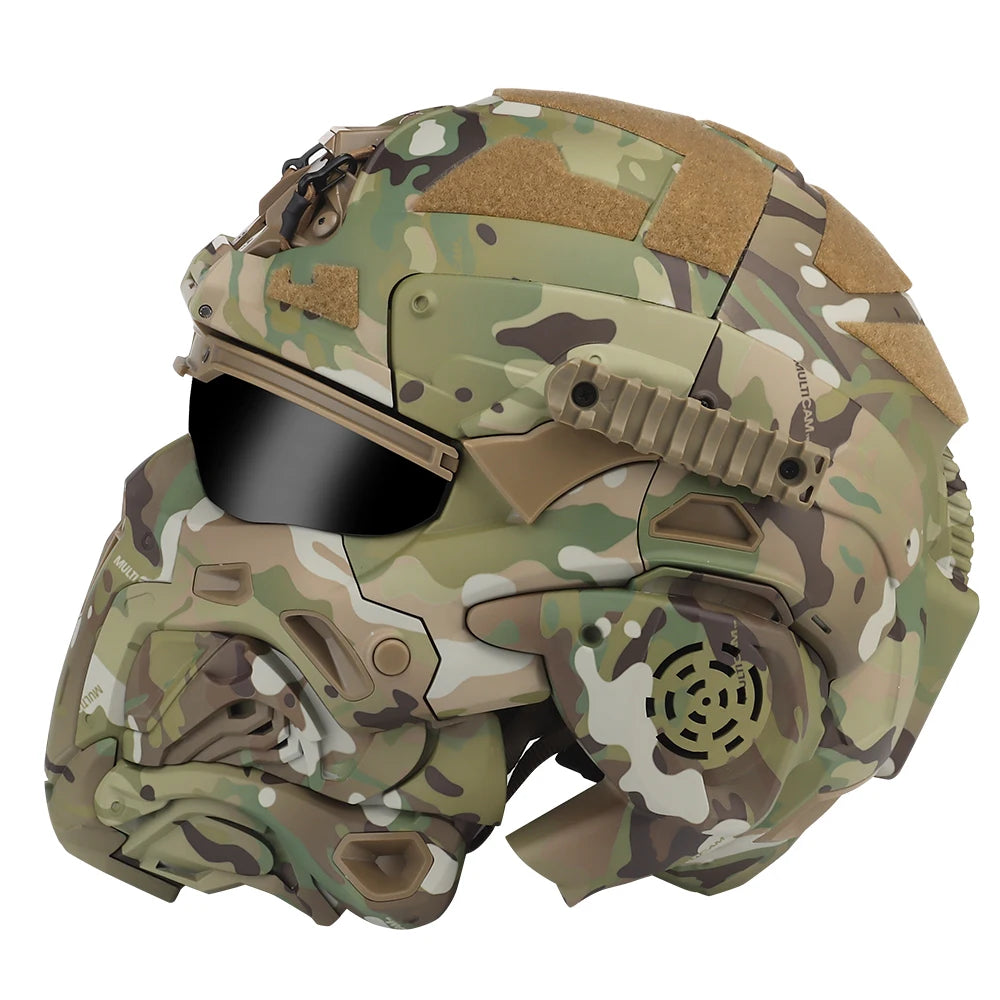 Delta Force Tactical FAST Helmet – Built-in Headset, Anti-Fog Fan, W-Ronin Style, Detachable Mask & Extra Lens