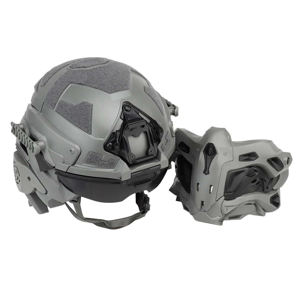 Delta Force Tactical FAST Helmet – Built-in Headset, Anti-Fog Fan, W-Ronin Style, Detachable Mask & Extra Lens