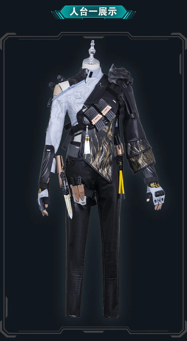 Costume de cosplay May Siu-Man de Delta Force pour Halloween, ensemble d'accessoires sexy en cuir, pantalon, veste, perruque, nouvelle collection