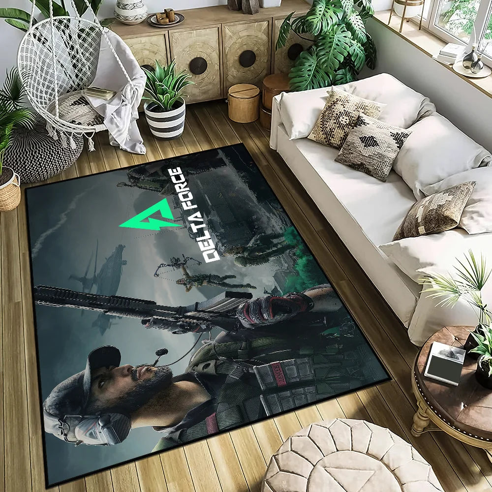 Tapis tufté Delta Force Hawk Ops – Tapis tactique antidérapant pour la maison et les jeux