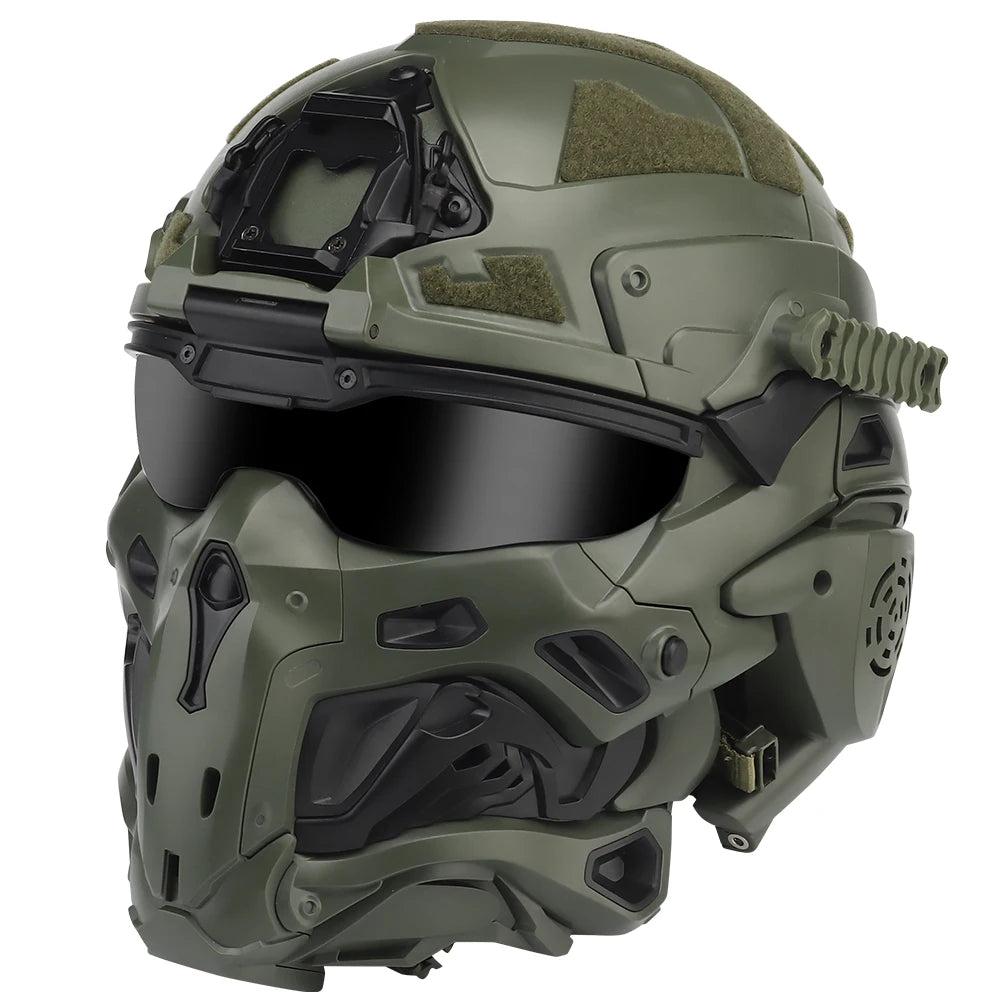 Delta Force Tactical FAST Helmet – Built-in Headset, Anti-Fog Fan, W-Ronin Style, Detachable Mask & Extra Lens