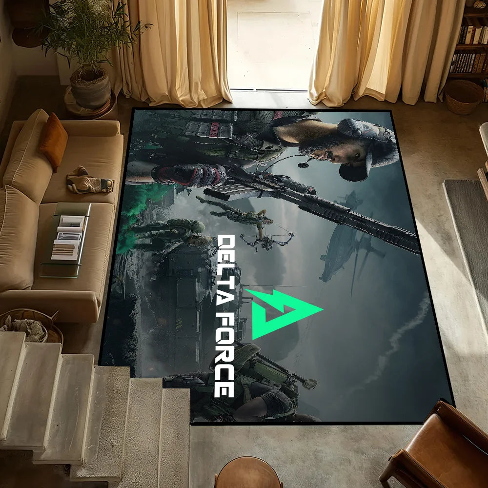 Tapis tufté Delta Force Hawk Ops – Tapis tactique antidérapant pour la maison et les jeux