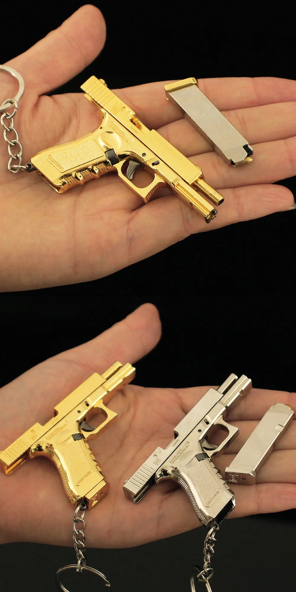 Delta Force Glock G17 Pistol Keychain – 6.5cm Mini Metal Toy Gun Model & Game Pendant for Fans and Collectors