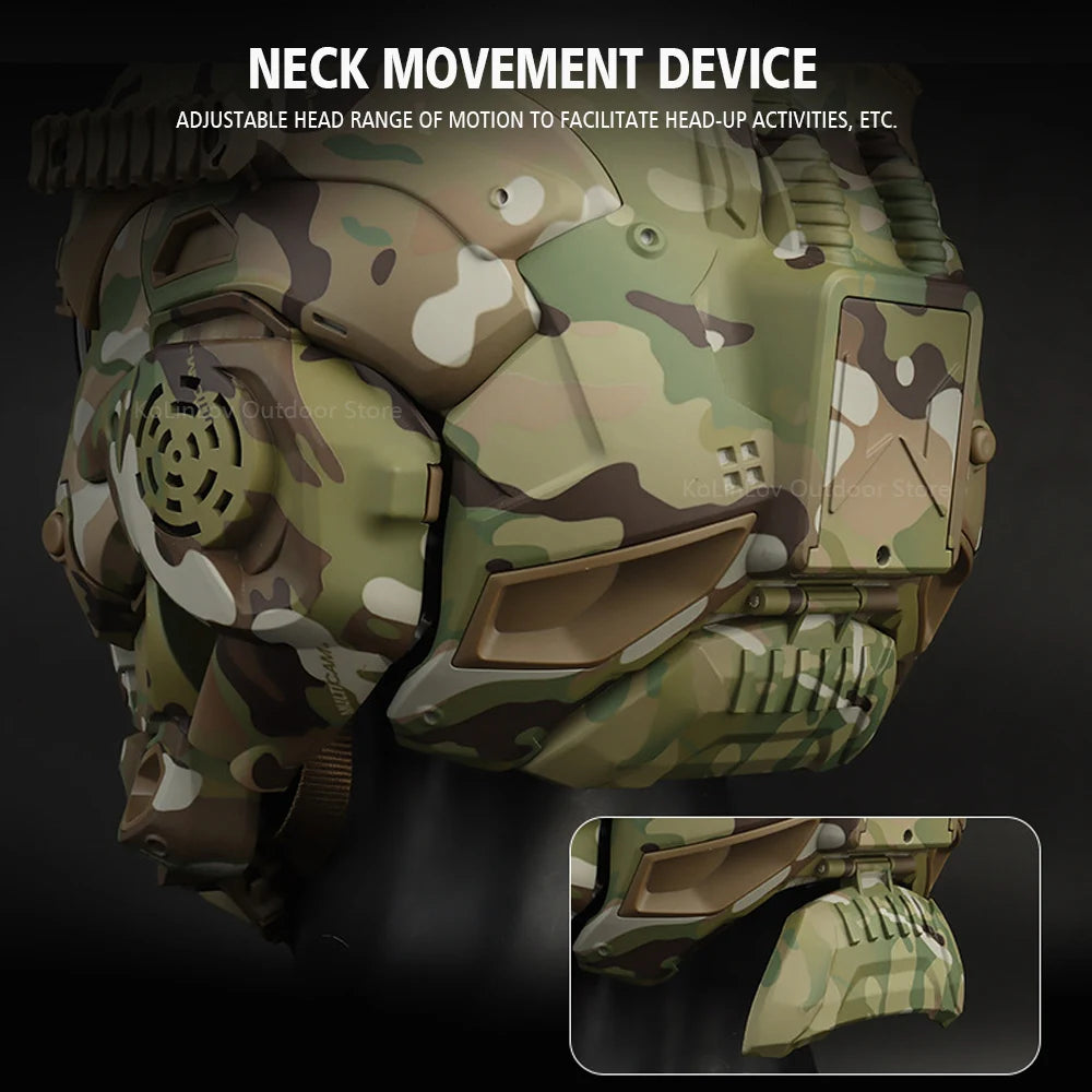Delta Force Tactical FAST Helmet – Built-in Headset, Anti-Fog Fan, W-Ronin Style, Detachable Mask & Extra Lens
