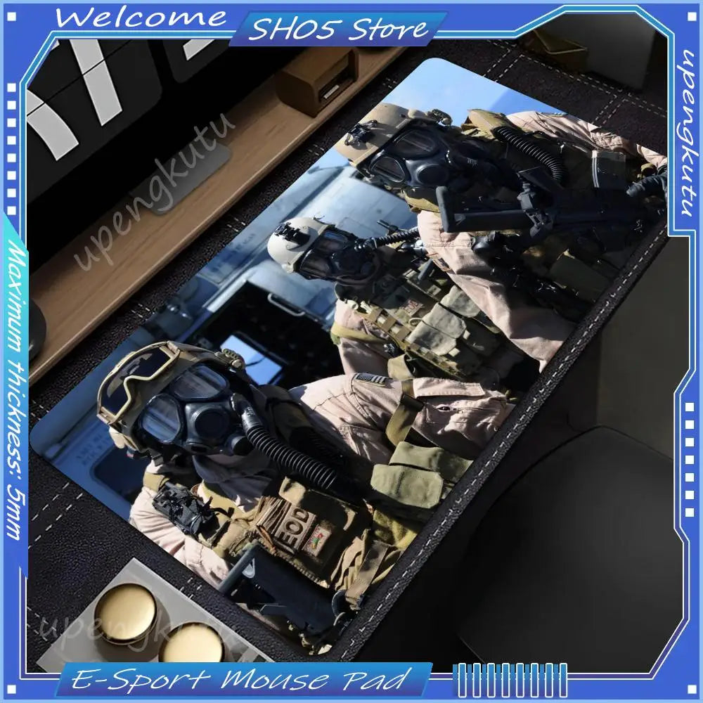 Delta Force Mauspad in allen Größen – rutschfeste Gaming- und Büro-Schreibtischunterlage, Serie „SCHWARZ 8 Zoll“