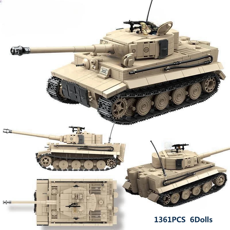 2024 Delta Force Tiger I Schwerer Panzer Bausteine - Militärmodell aus dem Zweiten Weltkrieg (1361 Teile)