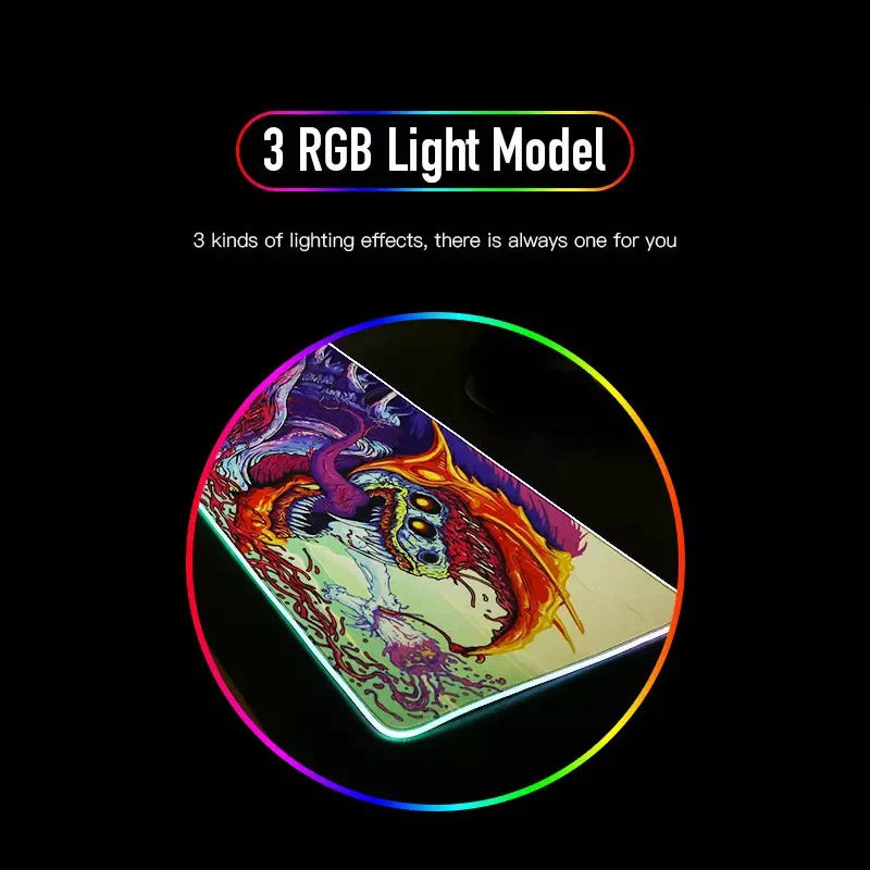 Delta Force RGB LED Gaming Mouse Pad – Large Waterproof Non-Slip Rubber Desk Mat for PC & Office
