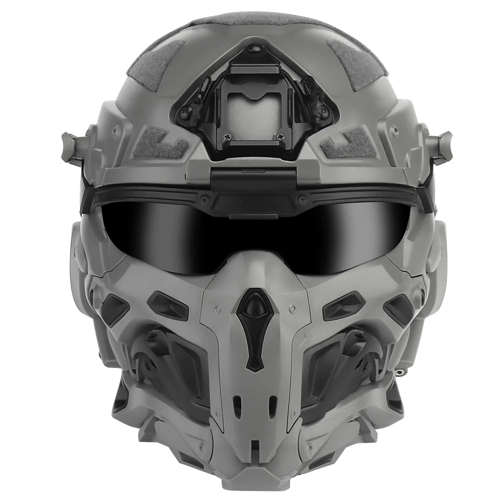 Delta Force Tactical FAST Helmet – Built-in Headset, Anti-Fog Fan, W-Ronin Style, Detachable Mask & Extra Lens