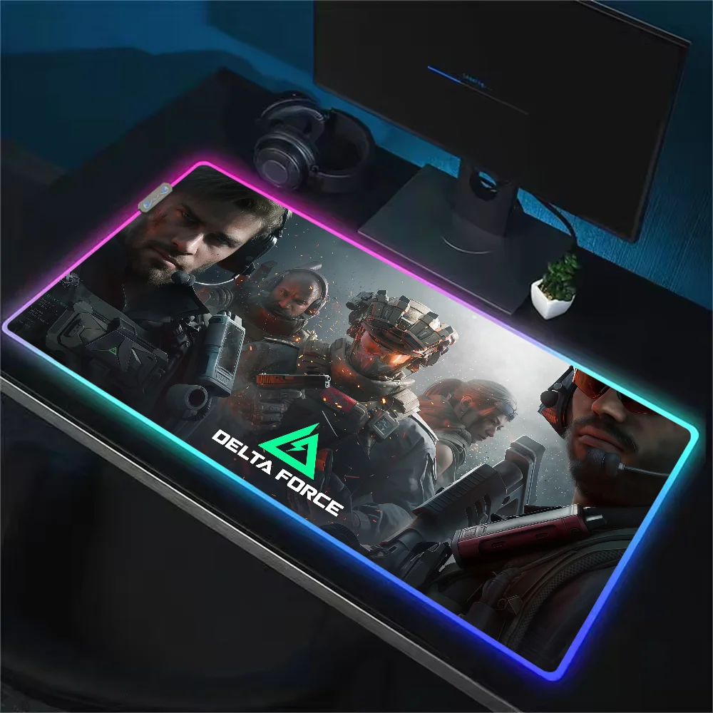 Delta Force RGB LED Gaming Mouse Pad – Large Waterproof Non-Slip Rubber Desk Mat for PC & Office