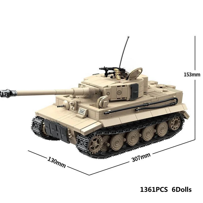 2024 Delta Force Tiger I Schwerer Panzer Bausteine - Militärmodell aus dem Zweiten Weltkrieg (1361 Teile)