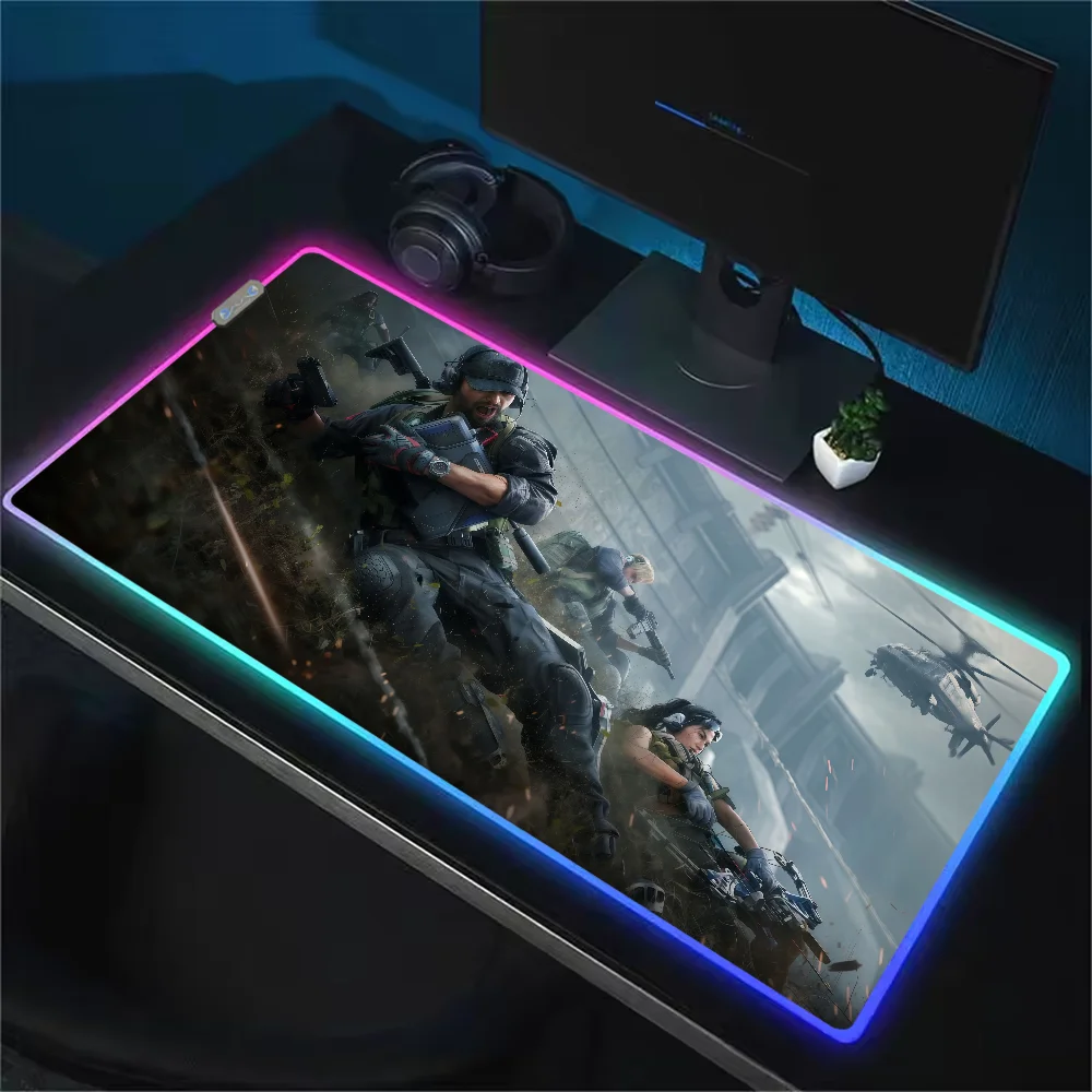 Delta Force RGB LED Gaming Mouse Pad – Large Waterproof Non-Slip Rubber Desk Mat for PC & Office