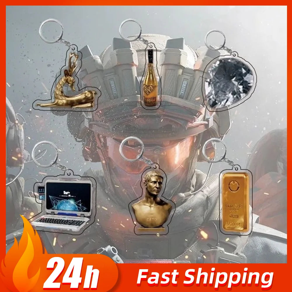 Delta Force Acrylic Keychain Set – Samurai Sword & Karambit Weapon Pendants for Cosplay & Collectors