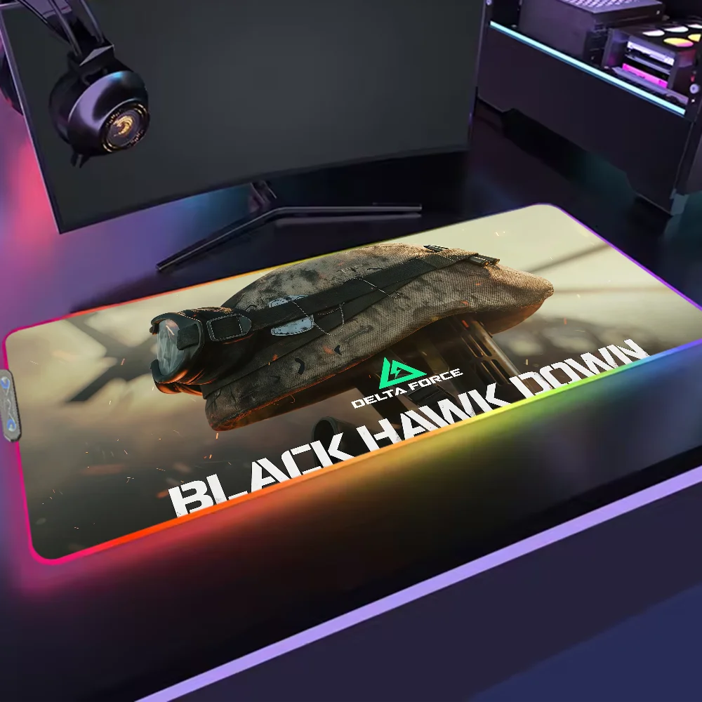 Delta Force RGB LED Gaming Mouse Pad – Large Waterproof Non-Slip Rubber Desk Mat for PC & Office