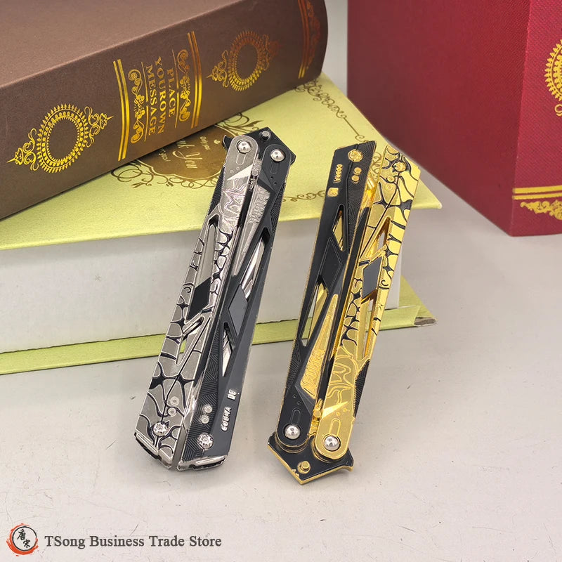 Delta Force Shadow Warrior Butterfly Knife Trainer – 22cm Alloy Practice Weapon Replica & Combat Training Gear