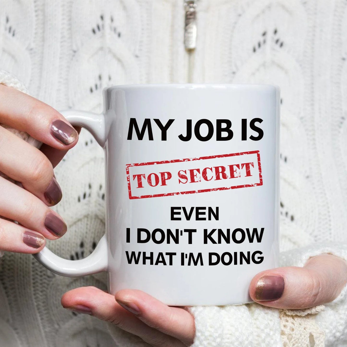 Keramik-Kaffeetasse „Top Secret Work“ von Delta Force
