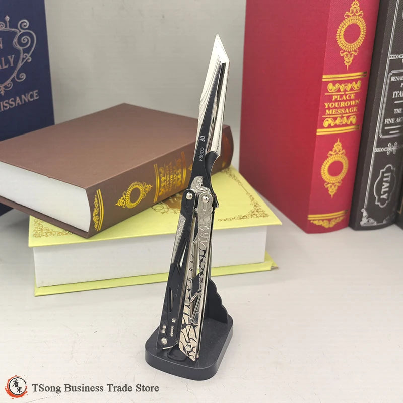 Delta Force Shadow Warrior Butterfly Knife Trainer – 22cm Alloy Practice Weapon Replica & Combat Training Gear