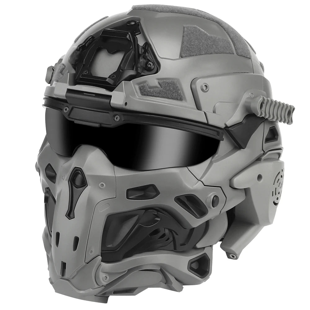 Delta Force Tactical FAST Helmet – Built-in Headset, Anti-Fog Fan, W-Ronin Style, Detachable Mask & Extra Lens