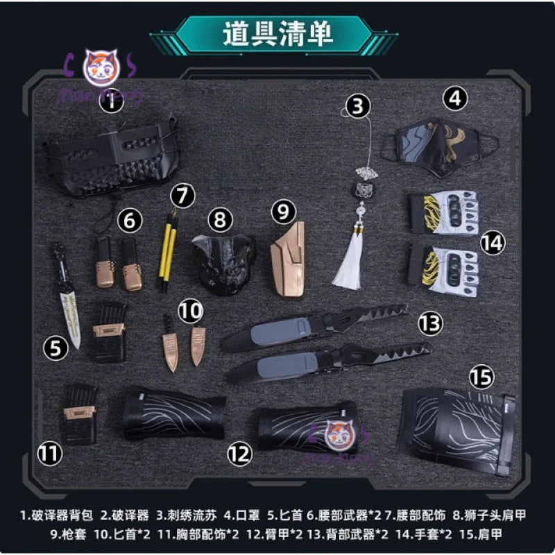 Costume de cosplay May Siu-Man de Delta Force pour Halloween, ensemble d'accessoires sexy en cuir, pantalon, veste, perruque, nouvelle collection