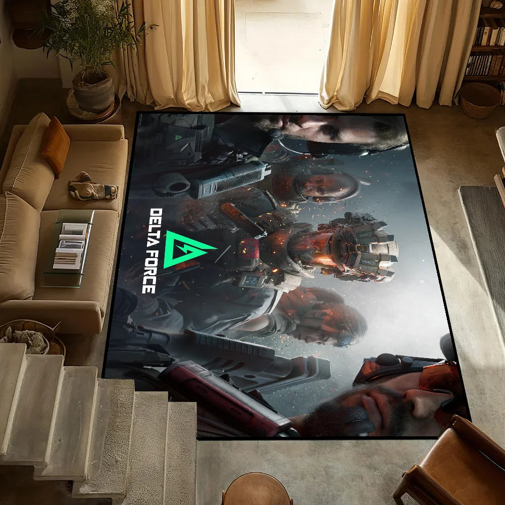 Tapis tufté Delta Force Hawk Ops – Tapis tactique antidérapant pour la maison et les jeux