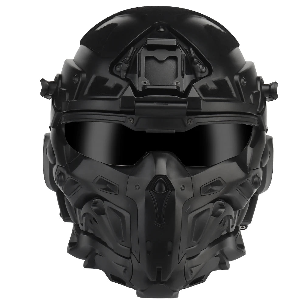Delta Force Tactical FAST Helmet – Built-in Headset, Anti-Fog Fan, W-Ronin Style, Detachable Mask & Extra Lens