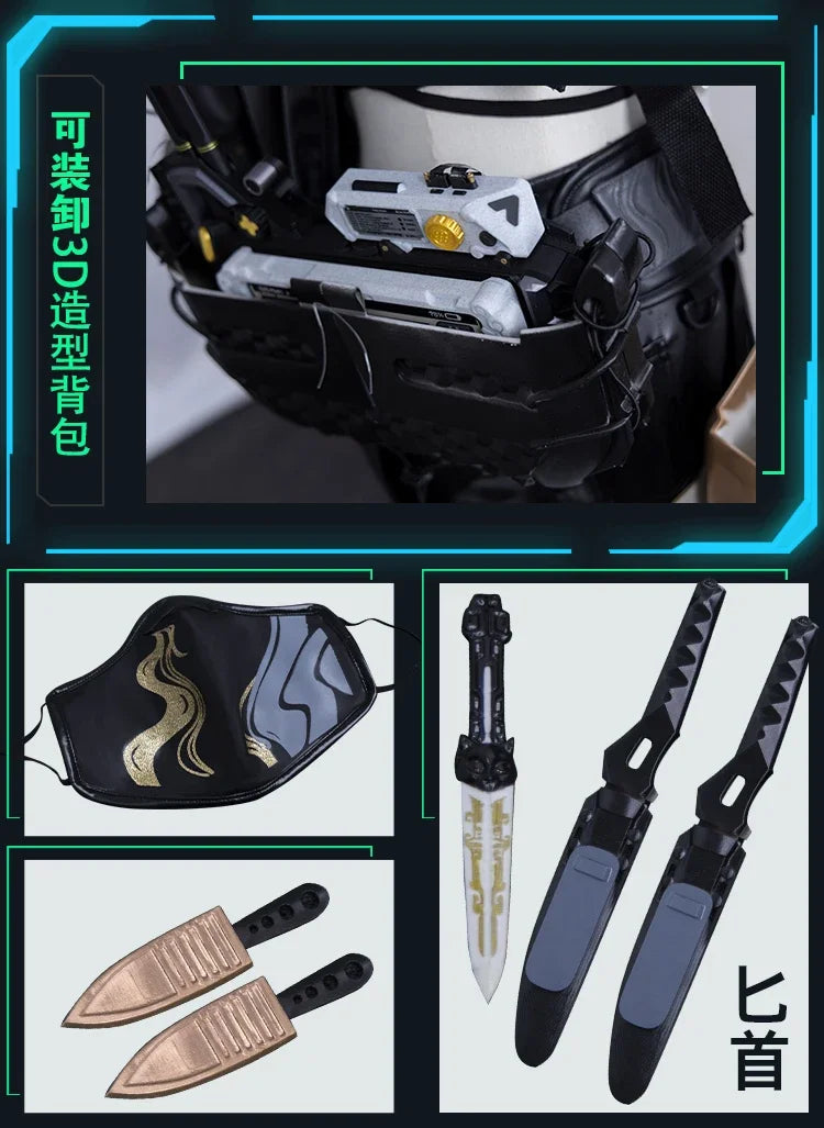 Costume de cosplay May Siu-Man de Delta Force pour Halloween, ensemble d'accessoires sexy en cuir, pantalon, veste, perruque, nouvelle collection