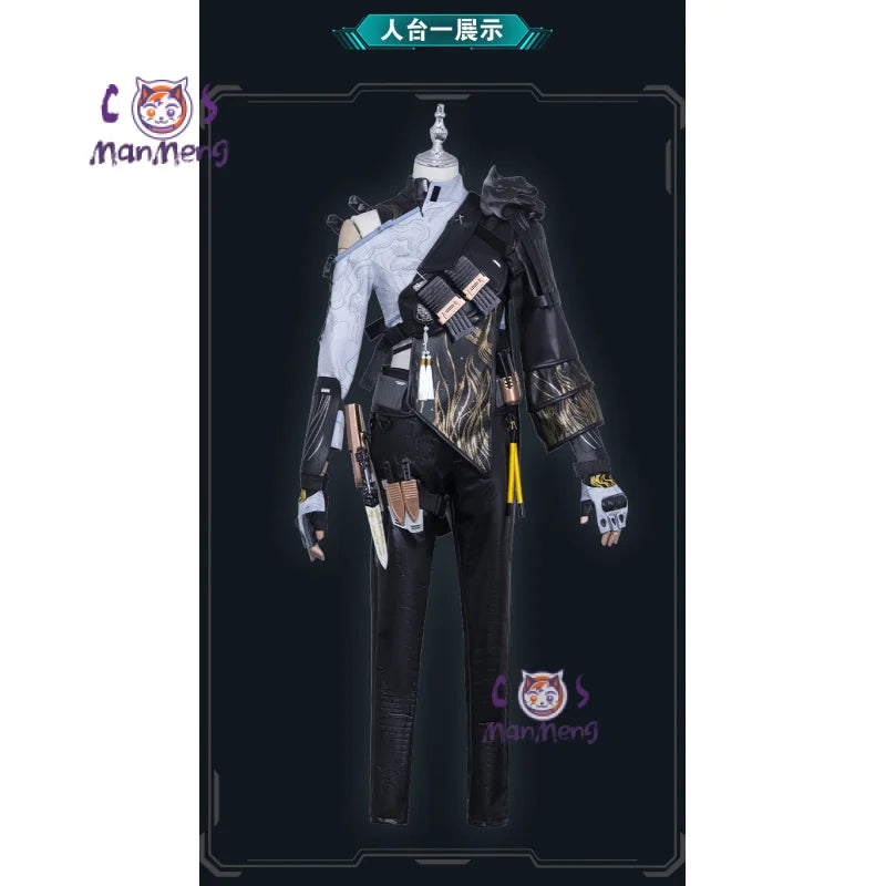 Costume de cosplay May Siu-Man de Delta Force pour Halloween, ensemble d'accessoires sexy en cuir, pantalon, veste, perruque, nouvelle collection