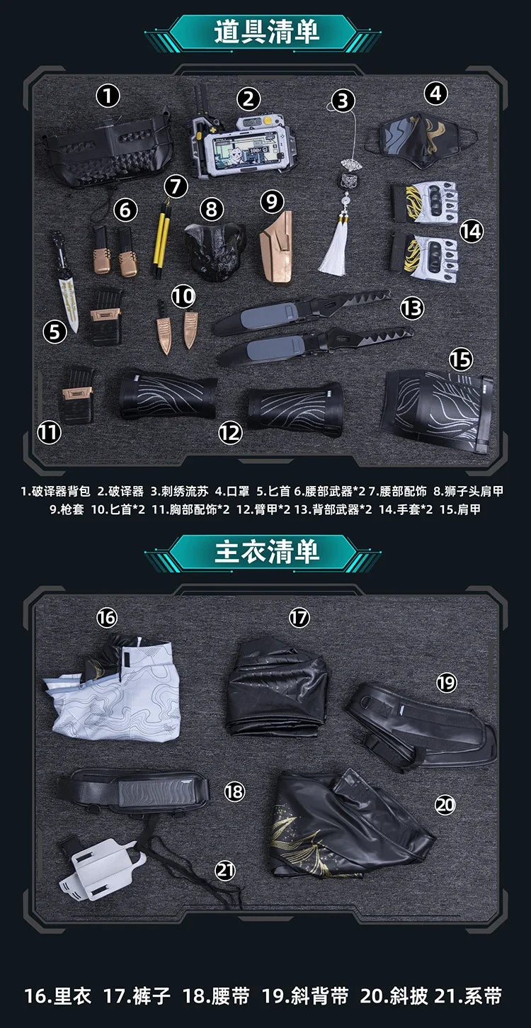Costume de cosplay May Siu-Man de Delta Force pour Halloween, ensemble d'accessoires sexy en cuir, pantalon, veste, perruque, nouvelle collection