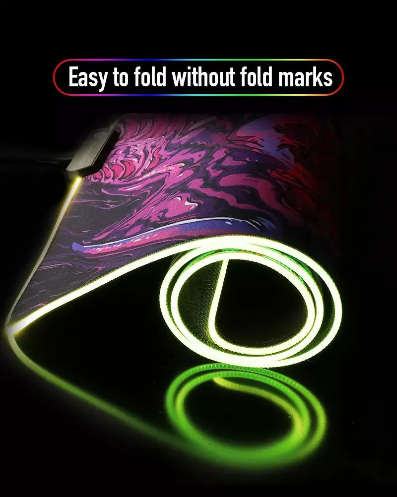 Delta Force RGB LED Gaming Mouse Pad – Large Waterproof Non-Slip Rubber Desk Mat for PC & Office