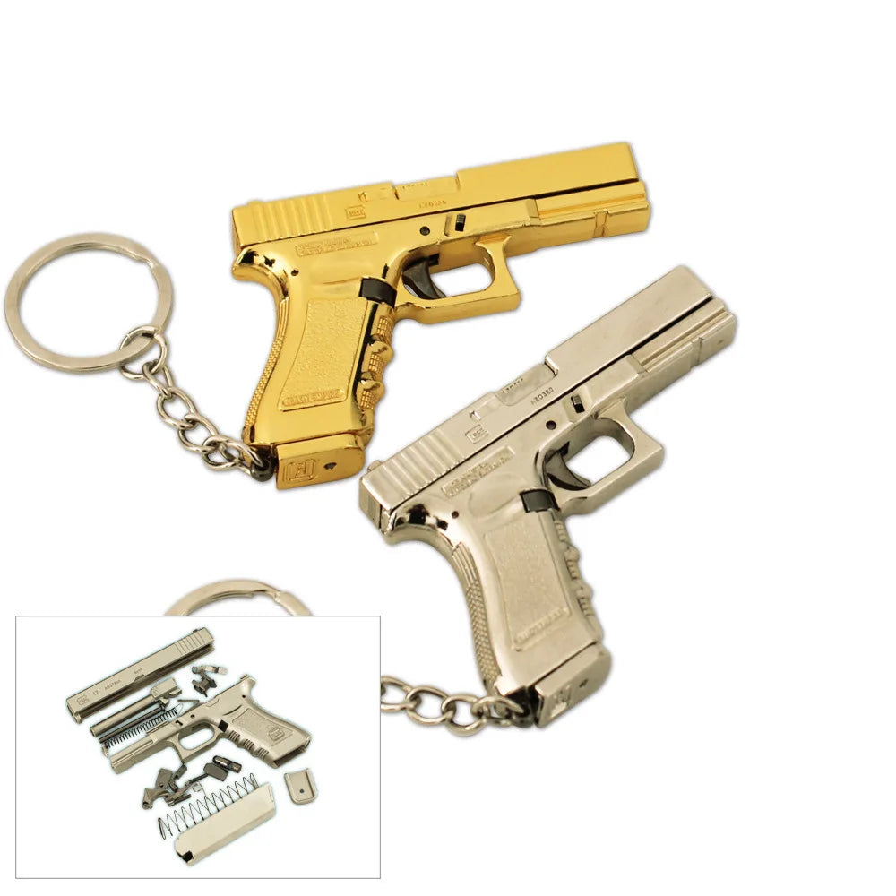 Delta Force Glock G17 Pistol Keychain – 6.5cm Mini Metal Toy Gun Model & Game Pendant for Fans and Collectors