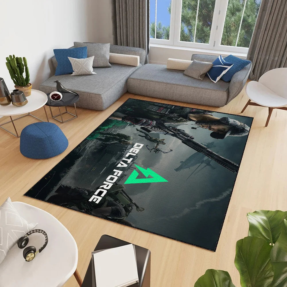 Tapis tufté Delta Force Hawk Ops – Tapis tactique antidérapant pour la maison et les jeux