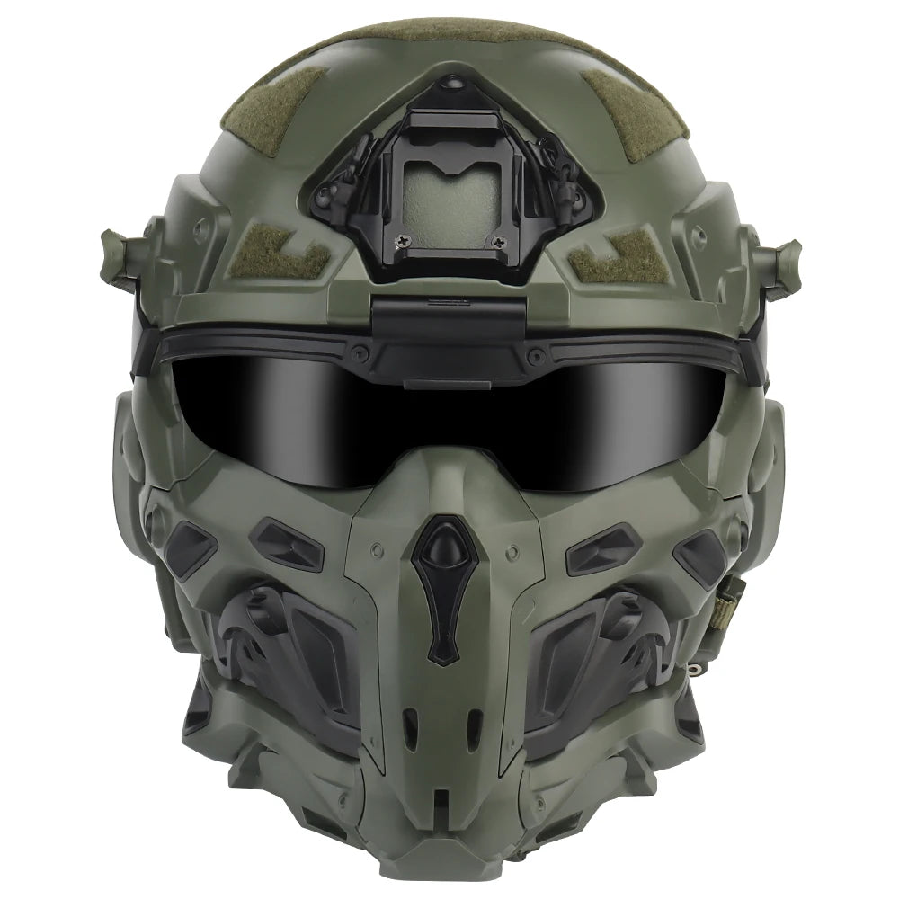 Delta Force Tactical FAST Helmet – Built-in Headset, Anti-Fog Fan, W-Ronin Style, Detachable Mask & Extra Lens