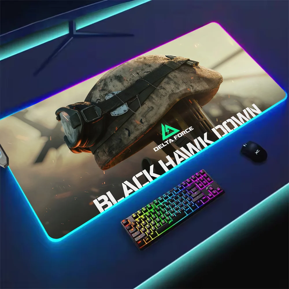 Delta Force RGB LED Gaming Mouse Pad – Large Waterproof Non-Slip Rubber Desk Mat for PC & Office
