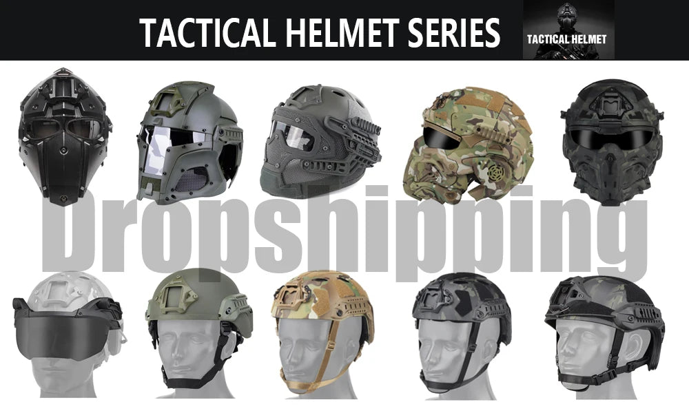Delta Force Tactical FAST Helmet – Built-in Headset, Anti-Fog Fan, W-Ronin Style, Detachable Mask & Extra Lens